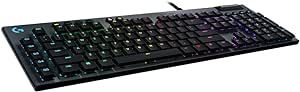 Logitech G815 LIGHTSYNC RGB Mechanical Gaming Keyboard with Low Profile GL Tactile key switch, 5 programmable G-keys, USB Passthrough, dedicated media control - Tactile