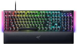 Razer BlackWidow V4 Mechanical Gaming Keyboard: Green Switches Tactile & Clicky - Chroma RGB - 6 Dedicated Macro Keys - Magnetic Wrist Rest - Doubleshot ABS Keycaps - Multi-Function Roller &Media Keys